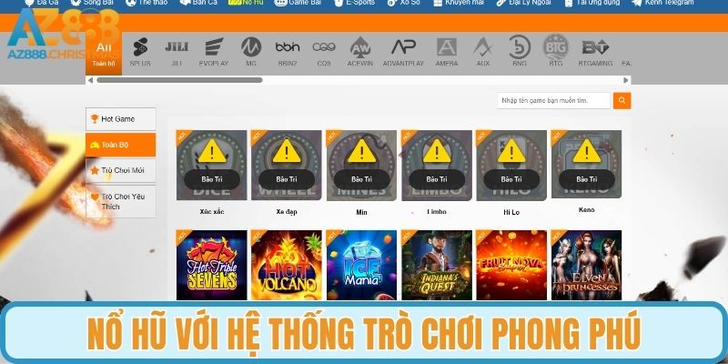 Nổ hũ với hệ thống trò chơi phong phú